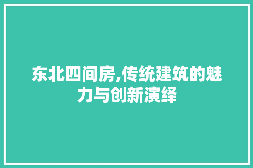东北四间房,传统建筑的魅力与创新演绎