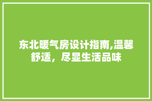 东北暖气房设计指南,温馨舒适，尽显生活品味