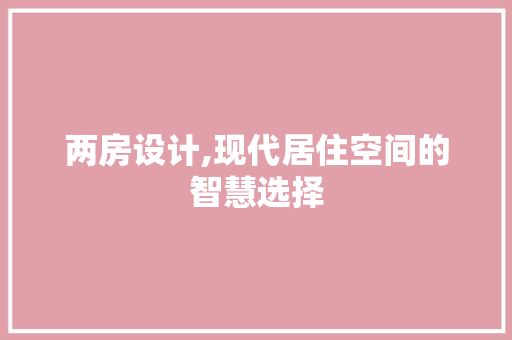 两房设计,现代居住空间的智慧选择 装修材料