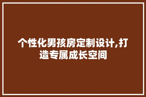 个性化男孩房定制设计,打造专属成长空间