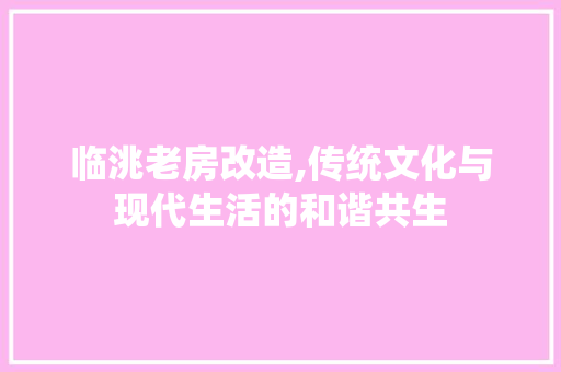 临洮老房改造,传统文化与现代生活的和谐共生