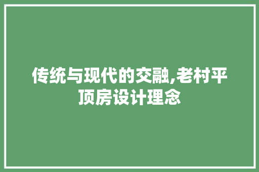 传统与现代的交融,老村平顶房设计理念