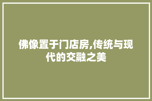佛像置于门店房,传统与现代的交融之美