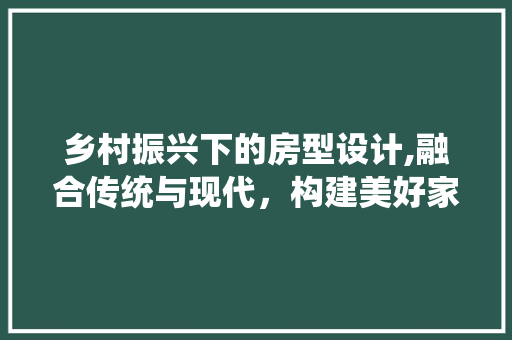 乡村振兴下的房型设计,融合传统与现代，构建美好家园