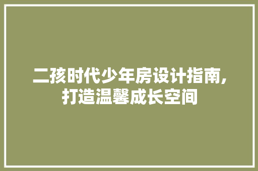 二孩时代少年房设计指南,打造温馨成长空间