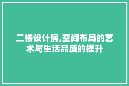 二楼设计房,空间布局的艺术与生活品质的提升