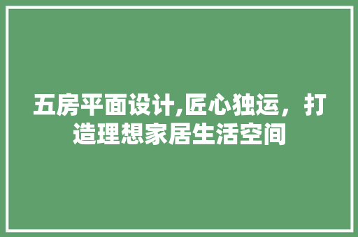五房平面设计,匠心独运，打造理想家居生活空间