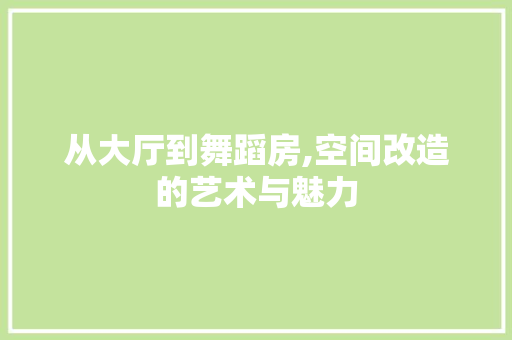 从大厅到舞蹈房,空间改造的艺术与魅力