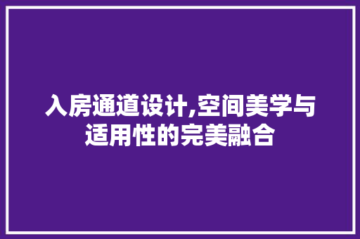 入房通道设计,空间美学与适用性的完美融合
