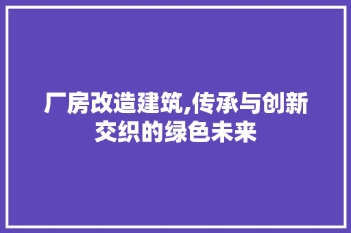 厂房改造建筑,传承与创新交织的绿色未来