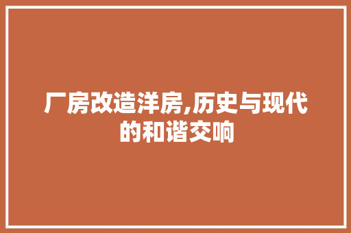 厂房改造洋房,历史与现代的和谐交响