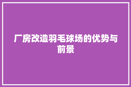 厂房改造羽毛球场的优势与前景