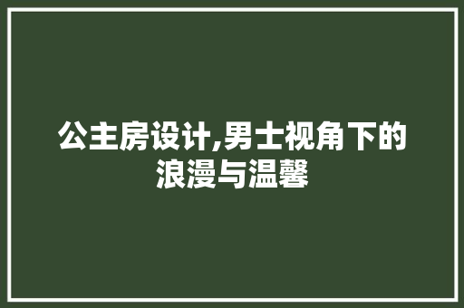 公主房设计,男士视角下的浪漫与温馨