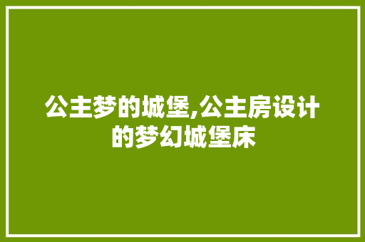 公主梦的城堡,公主房设计的梦幻城堡床