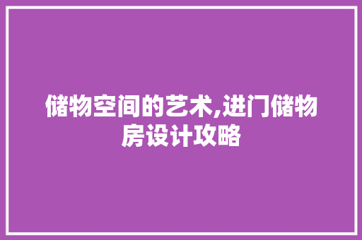 储物空间的艺术,进门储物房设计攻略