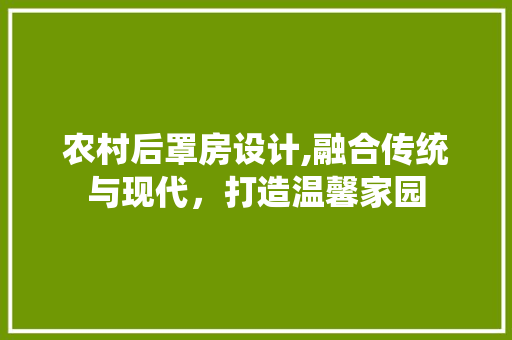 农村后罩房设计,融合传统与现代，打造温馨家园