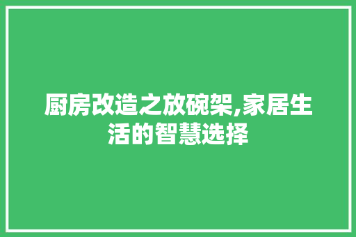 厨房改造之放碗架,家居生活的智慧选择