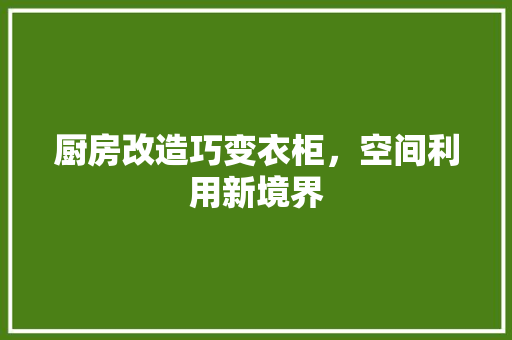 厨房改造巧变衣柜，空间利用新境界