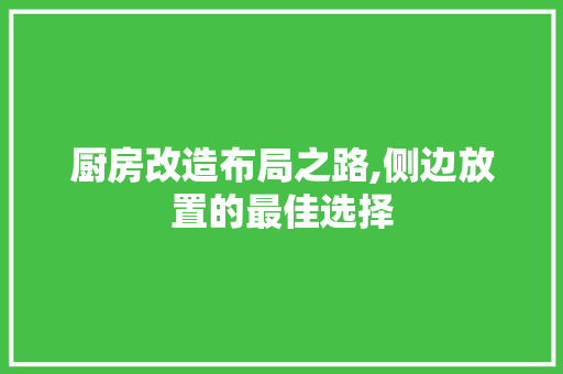 厨房改造布局之路,侧边放置的最佳选择