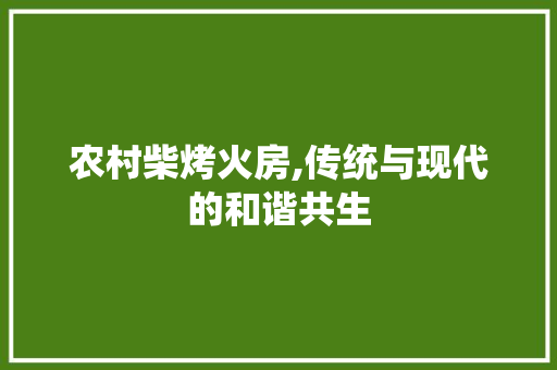农村柴烤火房,传统与现代的和谐共生 装修攻略