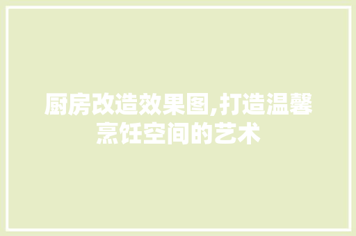 厨房改造效果图,打造温馨烹饪空间的艺术