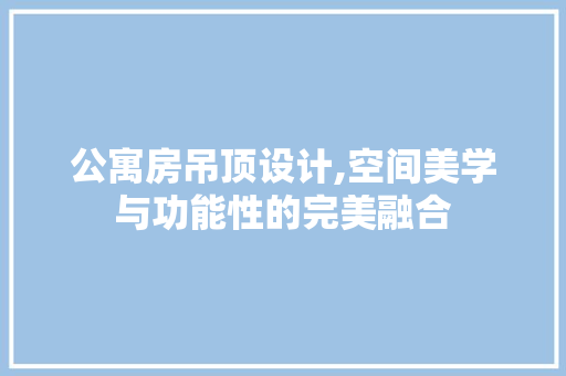 公寓房吊顶设计,空间美学与功能性的完美融合 门窗装修