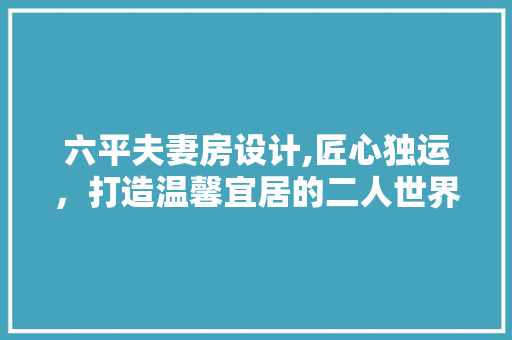 六平夫妻房设计,匠心独运，打造温馨宜居的二人世界