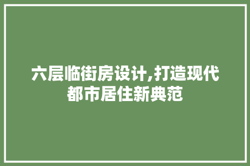 六层临街房设计,打造现代都市居住新典范 地面装修
