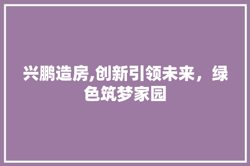 兴鹏造房,创新引领未来，绿色筑梦家园 隔断设计