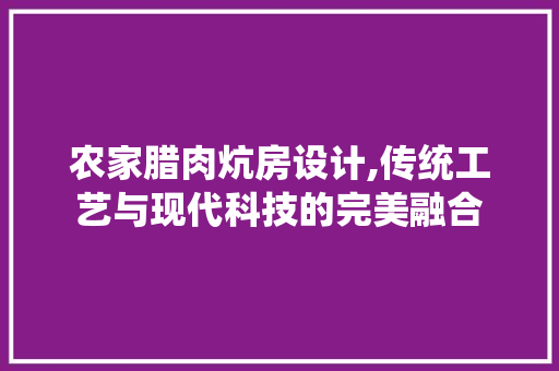 农家腊肉炕房设计,传统工艺与现代科技的完美融合
