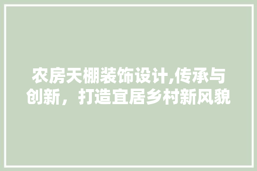 农房天棚装饰设计,传承与创新，打造宜居乡村新风貌