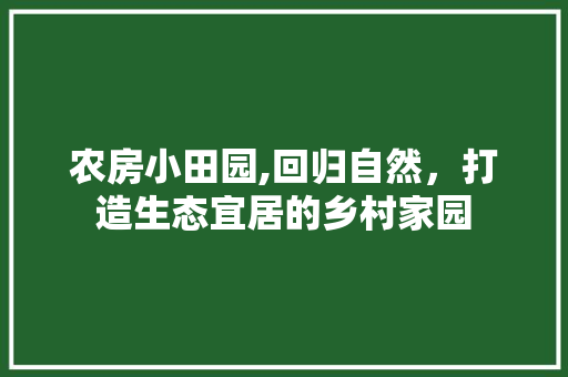 农房小田园,回归自然，打造生态宜居的乡村家园 隔断设计