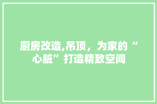 厨房改造,吊顶，为家的“心脏”打造精致空间