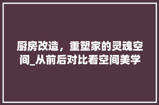 厨房改造，重塑家的灵魂空间_从前后对比看空间美学变迁