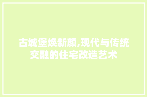 古城堡焕新颜,现代与传统交融的住宅改造艺术