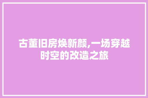 古董旧房焕新颜,一场穿越时空的改造之旅