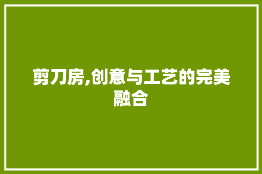 剪刀房,创意与工艺的完美融合 景观设计