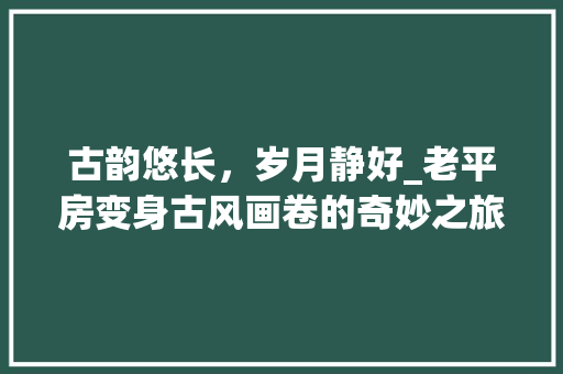 古韵悠长，岁月静好_老平房变身古风画卷的奇妙之旅