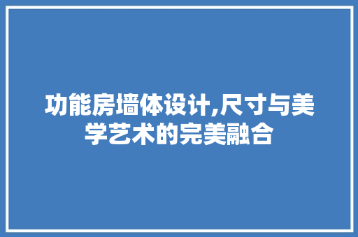 功能房墙体设计,尺寸与美学艺术的完美融合
