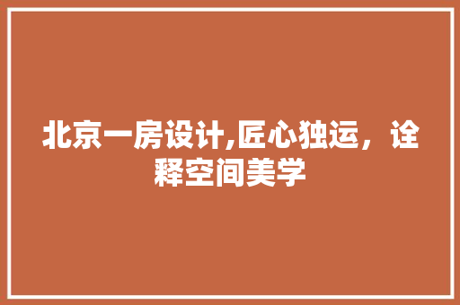 北京一房设计,匠心独运，诠释空间美学 隔断设计