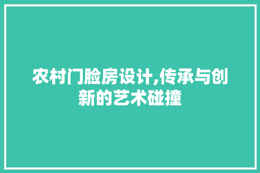 农村门脸房设计,传承与创新的艺术碰撞 装修攻略