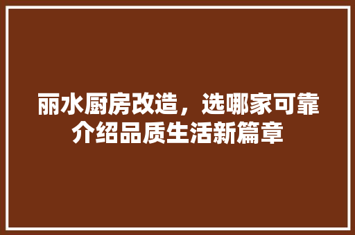 丽水厨房改造，选哪家可靠介绍品质生活新篇章