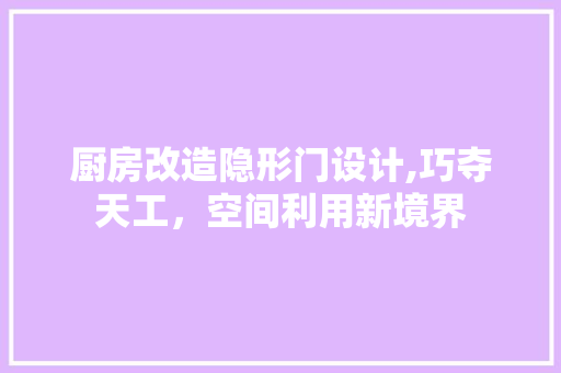 厨房改造隐形门设计,巧夺天工，空间利用新境界