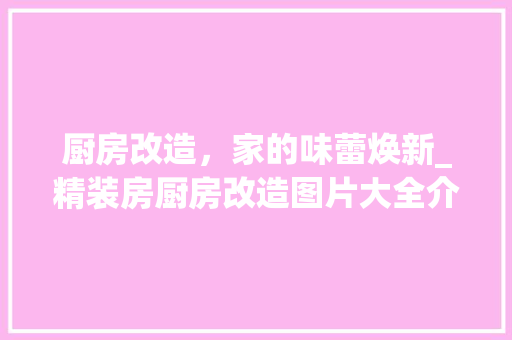 厨房改造，家的味蕾焕新_精装房厨房改造图片大全介绍
