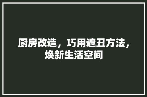 厨房改造，巧用遮丑方法，焕新生活空间
