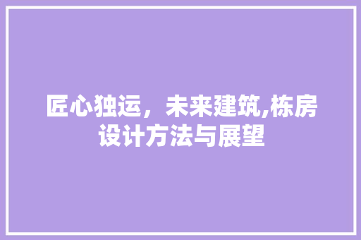 匠心独运，未来建筑,栋房设计方法与展望