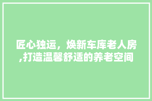 匠心独运，焕新车库老人房,打造温馨舒适的养老空间