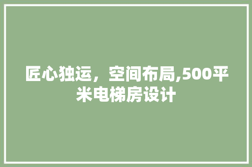 匠心独运，空间布局,500平米电梯房设计 装修攻略