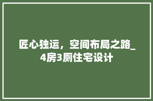 匠心独运，空间布局之路_4房3厕住宅设计