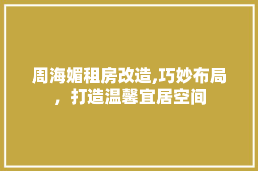 周海媚租房改造,巧妙布局，打造温馨宜居空间